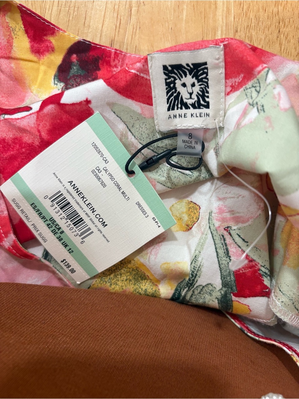 Anne Klein Cottagecore Floral V-Neck Ruffle Sleeve Maxi Dress - Pink & Green - Picture 6 of 6